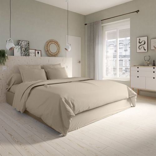 Housse De Couette Studio Coton Sable 240 X 260 Cm Beige