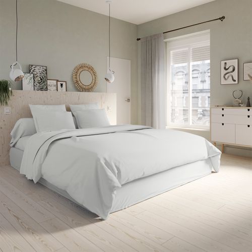 Housse De Couette Studio Coton Gris Perle 220 X 240 Cm Gris