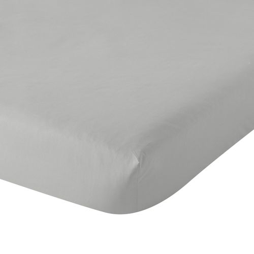 Drap Housse Influence Percale Pierre 80 X 190 Cm Gris Clair