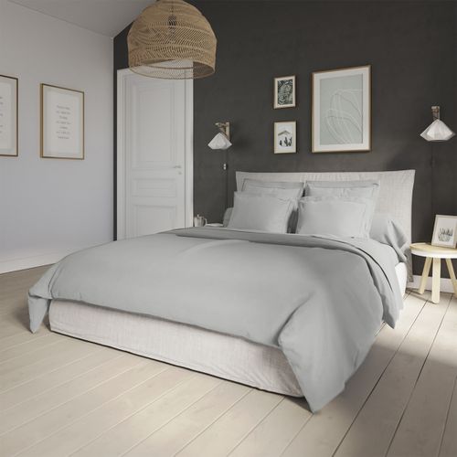 Housse De Couette Influence Percale Pierre 200 X 200 Cm Gris Clair