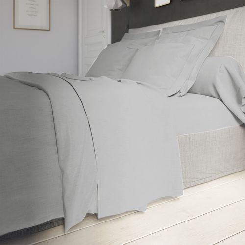 Taie D'oreiller Influence Percale Pierre 60 X 60 Cm Gris Clair