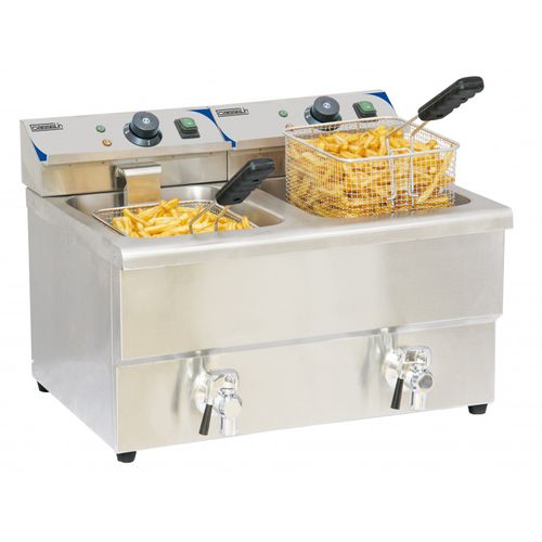 Friteuse Électrique 2x8l 6500w Avec Vanne De Vidange - Cfev82