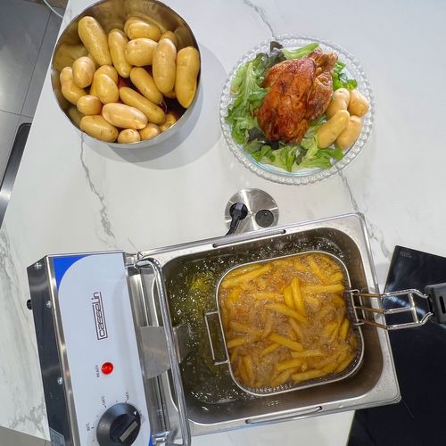 Friteuse Familiale - 7 Litres - Acier Inox -