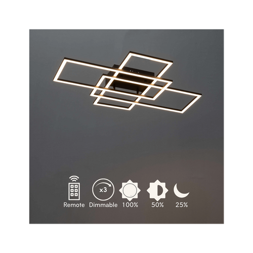 Plafonnier Ou Applique LED Dimmable Futuriste Triple Rectangle - Eli