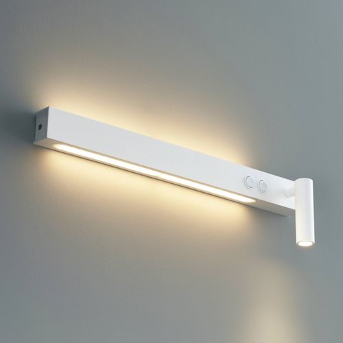 Longue Applique Murale Blanche Avec Liseuse - Stanli