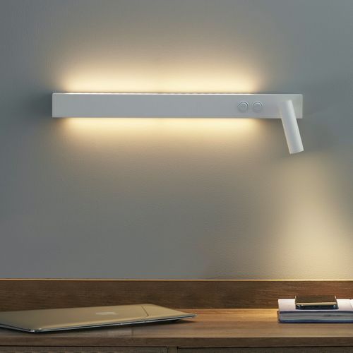 Longue Applique Murale Blanche Avec Liseuse - Stanli