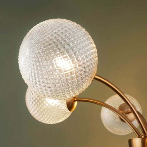 Lustre Doré Moderne 6 Boules En Verre - Gala