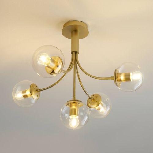 Plafonnier Laiton Élégantes Boules Dorées - Ciara