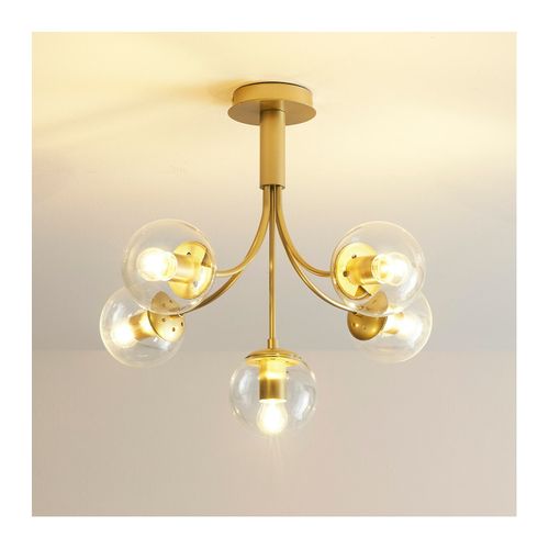 Plafonnier Laiton Élégantes Boules Dorées - Ciara
