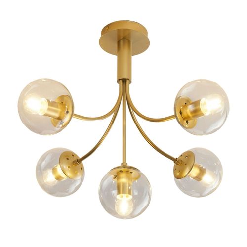 Plafonnier Laiton Élégantes Boules Dorées - Ciara