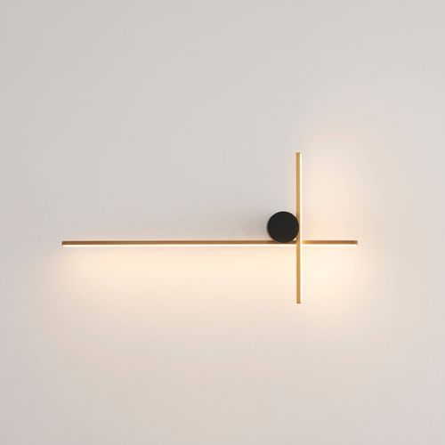 Grande Applique Design LED Entrecroisée Noir Et Laiton - Mallow