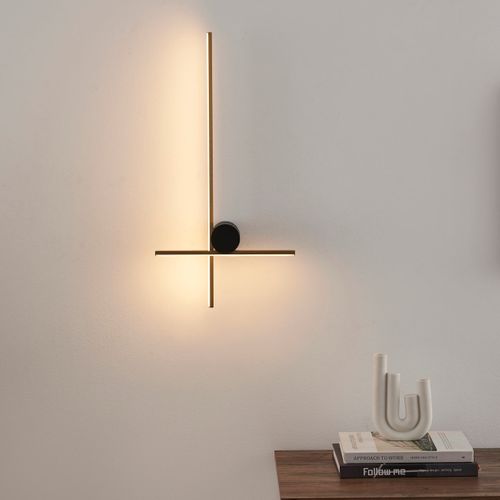 Grande Applique Design LED Entrecroisée Noir Et Laiton - Mallow