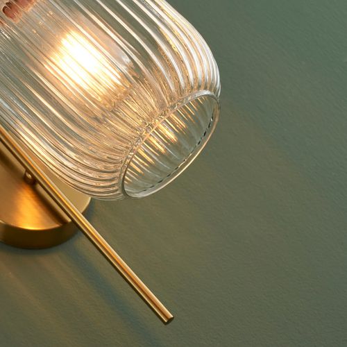 Applique Dorée Vintage Verre Cannelé - Canelia