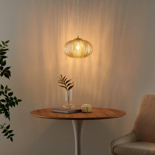 Suspension Au Verre Ambré Motifs Décoratifs - Melizzo