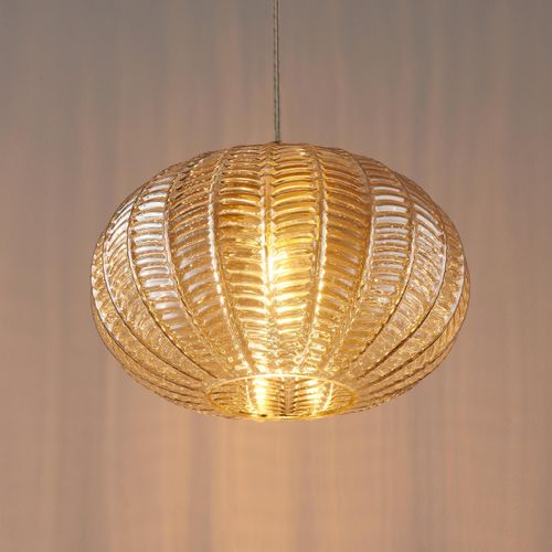 Suspension Au Verre Ambré Motifs Décoratifs - Melizzo