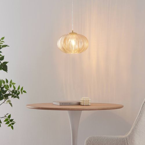 Suspension Au Verre Ambré Motifs Décoratifs - Melizzo