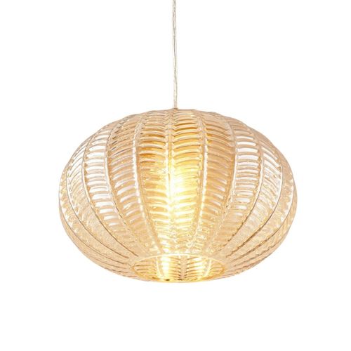 Suspension Au Verre Ambré Motifs Décoratifs - Melizzo