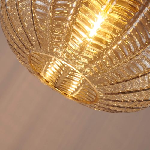 Suspension Au Verre Ambré Motifs Décoratifs - Melizzo