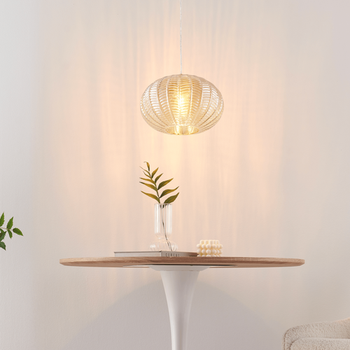 Suspension Au Verre Ambré Motifs Décoratifs - Melizzo