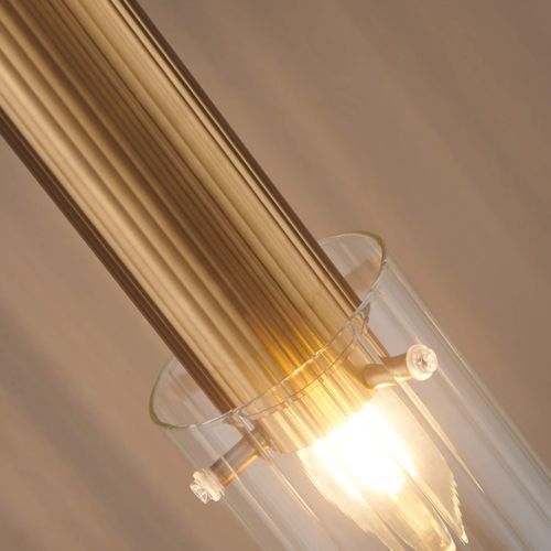 Suspension Vintage Dorée Tube En Verre - Poggio