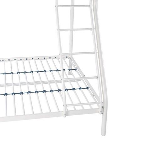 Bruce Lits Superposés 3 Places - 90/140 X 190 Cm - Blanc - En Métal - Sommiers Inclus