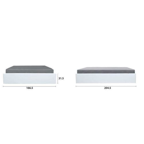 Eclipse Lit Coffre Adulte 160 X 200 Cm - Simili Blanc - Sommier Inclus