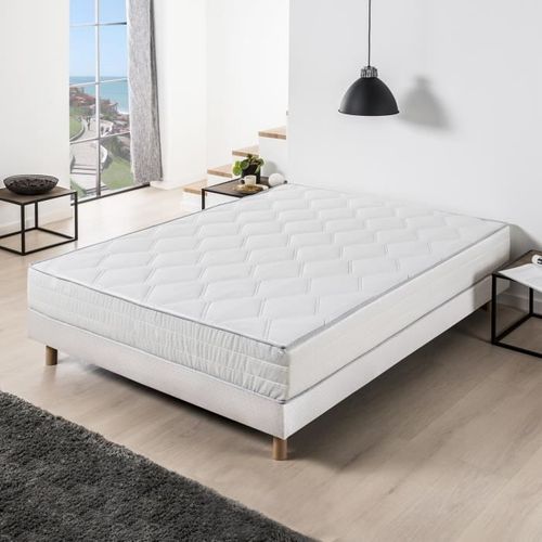 Ensemble Matelas Ressorts + Sommier Tapissier 140 X 190 Cm - Confort Équilibré - Epaisseur 23 Cm -