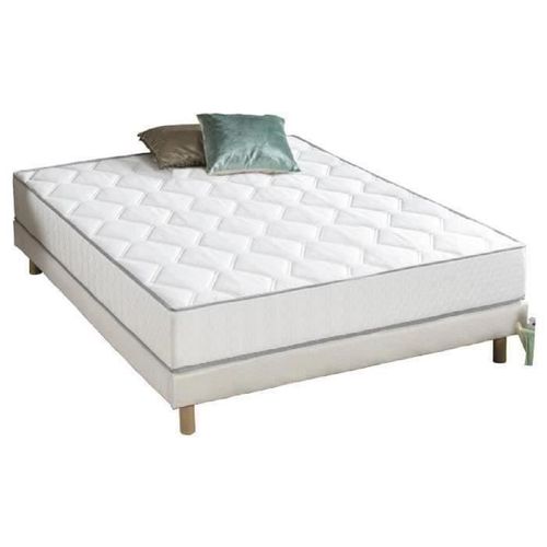 Ensemble Matelas Ressorts + Sommier Tapissier 140 X 190 Cm - Confort Équilibré - Epaisseur 23 Cm -