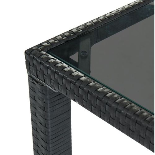 Ensemble Repas Tablechairp En Résine Tressée Noire 4 Places