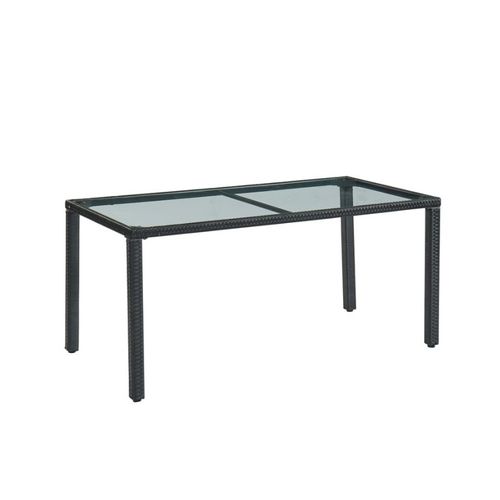 Ensemble Repas De Jardin Tablechair En Résine Tressée Noire 6 Places