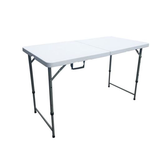 Table De Réception Pliante - 122 Cm - Structure En Acier Et Plateau En Polyéthylene Pehd - Blanc