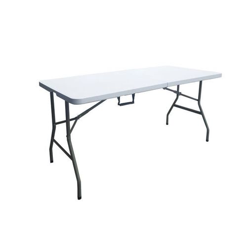 Table De Réception Pliante 6 Personnes - 150 Cm - Structure Acier Et Plateau En Polyéthylene Pehd