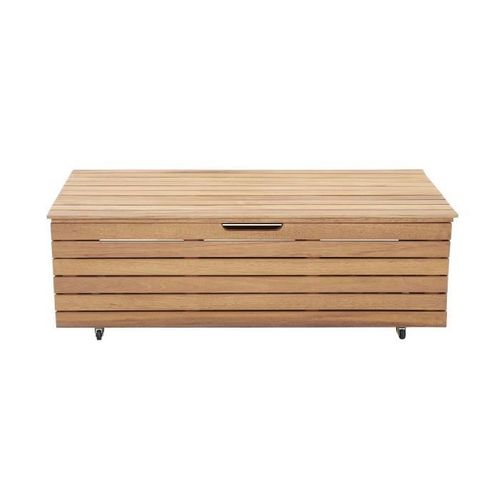 Coffre De Rangement Jardin En Bois Exotique D'eucalyptus FSC - 190L 48,5 X 109,5 X 37 Cm