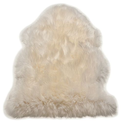 Descente De Lit Softy En Peau - Blanc Cassé - 180x180 Cm