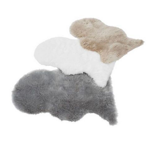 Descente De Lit Fur En Polyester - Argent - 140x200 Cm