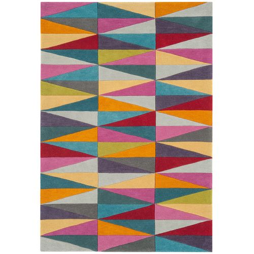 Tapis Pure Laine à Motifs Colorés Flashy Triangles - Multicolore 175x250 Cm