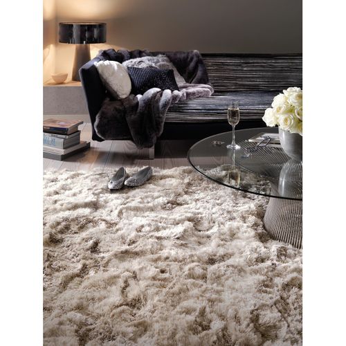 Tapis Shaggy Tufté Splash En Polyester - Beige - 140x200 Cm