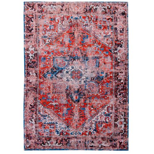 Tapis De Salon Classic Brick En Coton - Rouge - 140x200 Cm