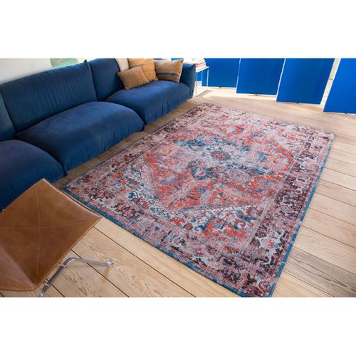 Tapis De Salon Classic Brick En Coton - Rouge - 140x200 Cm