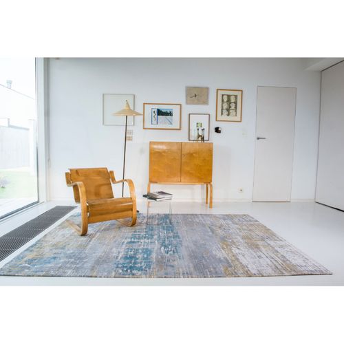 Tapis De Salon Long Island Blue En Coton - Bleu Lagon - 230x330 Cm