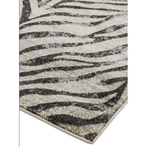 Tapis De Salon Moderne Avon Zebra En Polypropylène - Noir - 200x290 Cm