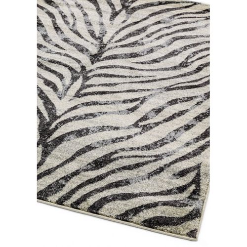 Tapis De Salon Moderne Avon Zebra En Polypropylène - Noir - 200x290 Cm