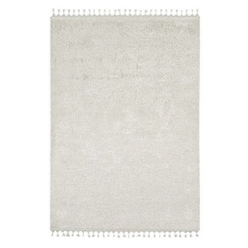 Tapis Salon Moderne Designer Vintage En Viscose - Blanc Cassé - 135x190 Cm
