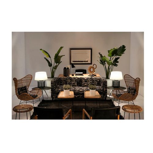 Fauteuil Design En Paille - Beige Clair