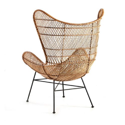 Fauteuil Design En Paille - Beige Clair