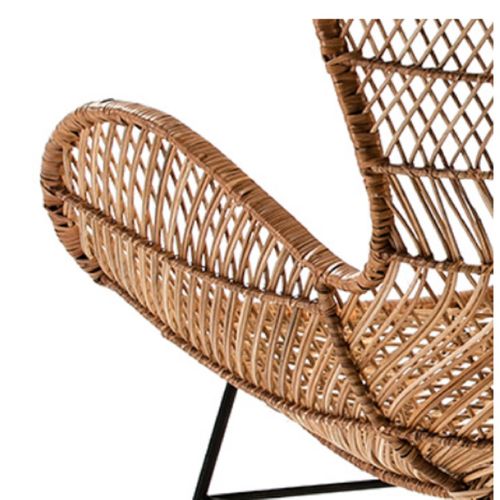 Fauteuil Design En Paille - Beige Clair