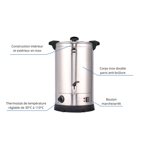 Distributeur Eau Chaude Double Paroi 10 Litres