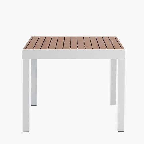 Table De Jardin Extensible - Rectangulaire - Aspect Bois - Aluminium - 8 Personnes -