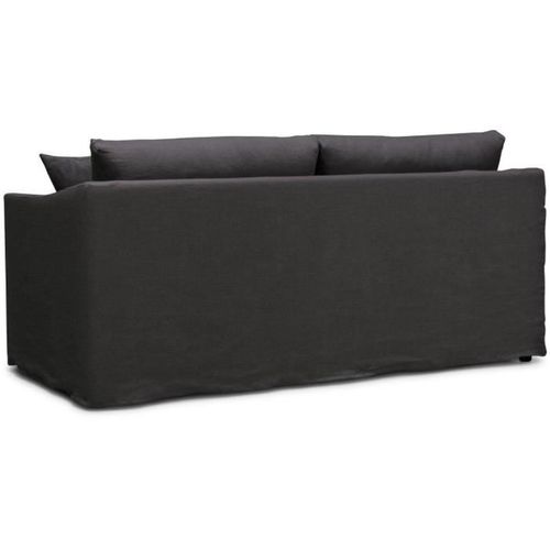 Canapé Fixe - 3 Places - Malte - Tissu Anthracite - 187 X 97 X 73 Cm -
