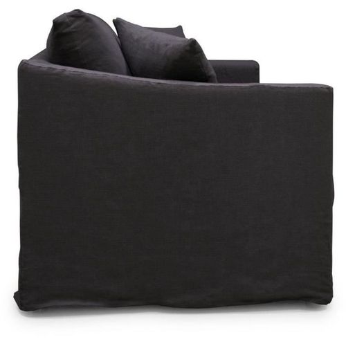 Canapé Fixe - 3 Places - Malte - Tissu Anthracite - 187 X 97 X 73 Cm -